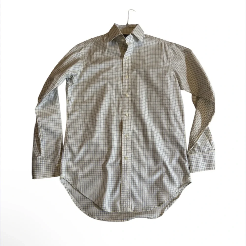 Polo byRalph Lauren Dress Shirt Mens size  14,5  32/33Yellow‎ Blue Classic Fit